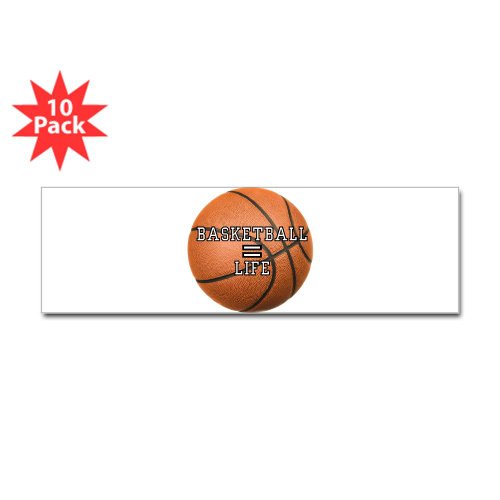 Bumper Sticker (10 Pack) Basketball Equals Life