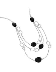 Graduated Triple Strand Black Onyx Necklace
