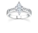 0.83 CT MARQUISE DIAMOND PLATINUM RING NEW