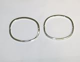 Set of Two Sterling Silver Bracelet Bangle for Teens and Brides