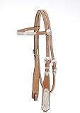 Silver Royal Floral Browband Show Headstall - Light Oil