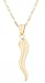 Two Year Warranty Gold Overlay Italian Horn Pendant with an 18 Inch Necklace