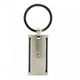 Stainless Steel Key Fob Ring w  14K Screw & Rope Design