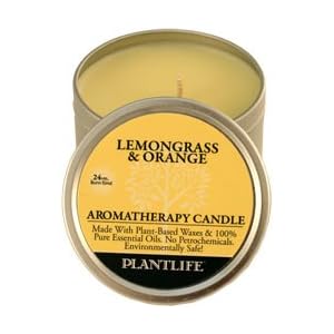 Lemongrass & Orange Aromatherapy Candle- 24 hr. burn time- made with 100% pure essential oils