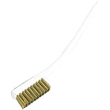 uxcell&reg; 10 Pcs 6.9" Length White Plastic Handle Brass Bristle Wire Brush