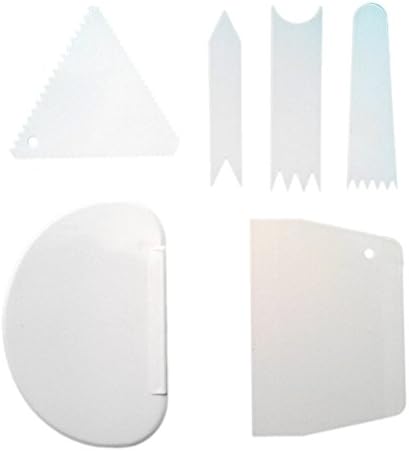 6pcs Kitchen Tools Plastic Cake Smoother Cake Scraper Set Classic Fondant Tools Cake Decorating Tools Multifunction