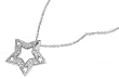 Necklace with Star-Shaped Pendant and Clear CZ - Chain: 16-18" (Adjustable), Height: 25 mm