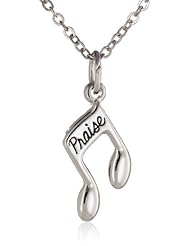 Bob Siemon Plated Pewter Music Note Pendant Necklace, 18"