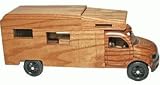 Wood-Crafted Class C Motorhome RV Camper Replica (Removable Top) (Very Detailed Interior) 11.25