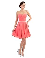 Strapless Cocktail Chiffon/Satin  Lace-Up Ruched Sweetheart Empire   Waistline Bridesmaid Dress/Party Dress  With Ruffles