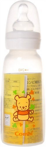 teteo くまのプーさん コンビ 哺乳びん ポリプロピレン製 240ml (母乳・ミルク用Mサイズ乳首付)