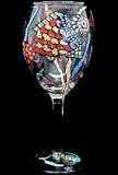 Fantasy Fish Design - Hand Painted - Grande Wine - 16 oz..
