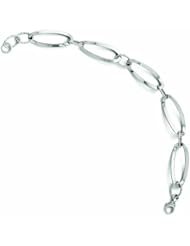 Leslies 14k Wg Poslished & Textured Fancy Link Bracelet