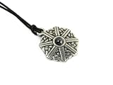 King Arthur Shield Celtic Mystery Pewter Pendant on Corded Necklace