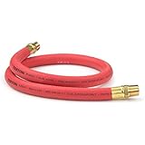 TEKTON 46362 1/2-Inch I.D. by 3-Foot 250 PSI Rubber Lead-In Air Hose with 1/2-Inch MPT Ends