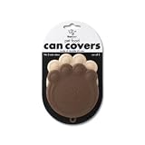 Brown and Tan Dog Cat Food Pet Can Top Cover Lid Set of 2 Storage Kitchen Fresh Leftovers Paw