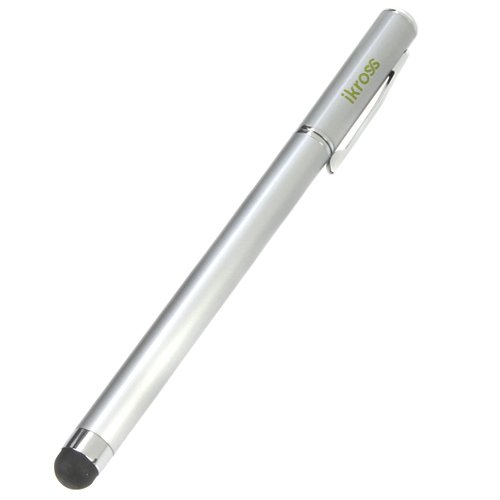 iKross Stainless Steel Capacitive Stylus with Ball Pen (Silver) for iPad Mini - iPad 2 3 - new iPad - iPhone 5 4S 4 3GS - iPod Touch - Motorola Xoom - Xyboard - Droid - Samsung Galaxy S IV S4 - Galaxy S III S3 GT-I9300 - Asus Eee Pad Transformer - Asus Memo - Asus Padfone - Acer Iconia - ViewSonic gTablet - Toshiba Thrive - Superpad - HP Touchpad - Blackberry Playbook & Other tablets - Retail Packaging