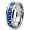 Tungsten Carbide Blue Carbon Fiber Inlay Wedding Band Ring 8mm Sz 7.5