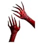 Gloves Long Red Creepy Nightmare Devil Witch Gloves with Stuffed Pointed Finger Tips Costume Accessory