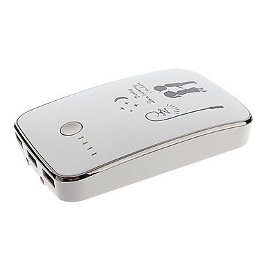10000mAh MultiOutput Flashlight External Battery White for Photo