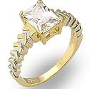 DESIGNER CZ RING - 2 Toned One Carat CZ Solitaire Engagement Ring