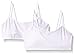 Hanes Girls' 2-Pack Crop Top Bralette, White/White, Small