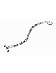 Twisted Blade Silver Small Oval Dagger Bracelet 9 Inches