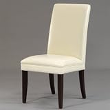 Bassett Mirror Elation Ivory Leather Parsons Chair