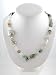 Aquamarine Gemstone, Green Jasper, Abalone, Fused Glass Sterling Silver and Gold Vermeil Bead Treasure Necklace 24" Length, #9559