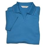 Ladies Pinpoint Pique with Striped Collar