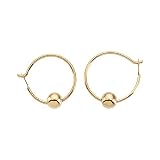 14K Yellow Gold Bead Children's Hoop Earrings