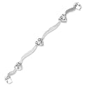 10k White Gold Diamond Heart Tennis Bracelet (1/2 cttw)