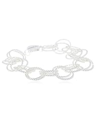 Betsey Johnson "Classic Boost" Silver Circle Link Bracelet, 7.5"
