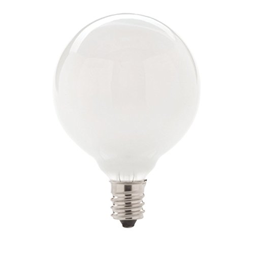 40watt G16.5 Decorative Globe E12 Candelabra Base Light Bulbs, White
