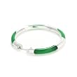 Sterling Silver And Jade Bangle Bracelet