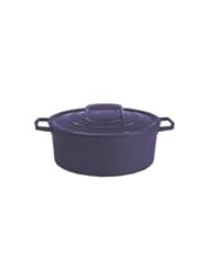 Martha Stewart Collection Enameled Cast Iron 5 Qt. Braiser Casserole Dutch Oven Color Eggplant