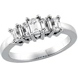 14K White Gold 5 Stone Diamond Bridal Anniversary Band Ring
