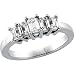 14K White Gold 5 Stone Diamond Bridal Anniversary Band Ring