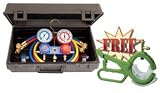 Mastercool Automotive R-134a Manifold Gauge Set with FREE 3-in-1 Can Tap Valve / MSC-89661PRO
