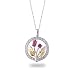 14K Two Tone Gold Diamond and Pink Tourmaline Pendant