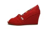 Toms Womens Wedge Red Savannah 010133B12-Rsava 5.5