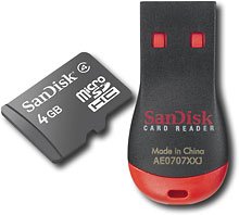 SanDisk 4GB microSDHC Memory Card with Adapter - BULK