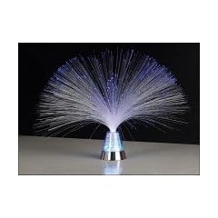 Glasfaserlampe "Blue Ice" Blau mit Farbwechselstand - Der Retro-Hit aus den 80ern mit farbwechselndem Sockel und Kunststoff-Kristallen
