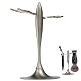 eShave T Shaving Stand for Brush and Razor - Nickel Plated Finish