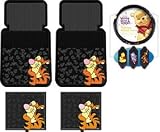 Pooh and Tigger auto acessories set with front & rear floor mats & steering wheel cover combo