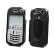 PREMIUM BLACK STINGRAY SPORTY COVER RUBBER CASE (With 2 Optional Interchangable Belt Clips) for RIM BLACKBERRY 8130 PEARL - RETAIL PACKAGING