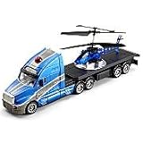 Get ready for exciting ground-to-air action with this remote control rc radio control double-duty duo-a heavy-duty transport truck and sleek Apache helicopter, both operated from the same remote control via a selector switch - colors vary red or blue sent at random