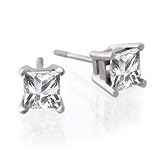 1.00ct Certified Princess Cut Diamond Studs F/VS-2