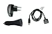 PDA 4en1 Set: Chargeur voiture (12V / 24V) + secteur (220V) + cable USB de synchronisation pour Palm / PalmOne Tungsten T, Tungsten T2, Tungsten T3, Tungsten C, Tungsten W, m125, m130, m500, m505, m515, Zire 71, Zire71