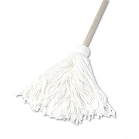  UNISAN Deck Mop with 48 Wooden Handle, 16-oz. Rayon Fiber Head
